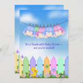 Bébé Quadruplet Douche Invitation (Devant / Derrière)