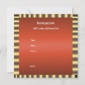 Bébé Red et Gold Invitation (Dos)