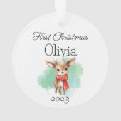 Bébé Reindeer premier acrylique de Noël (dos)