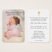 Bébé Religieux Catholique Funérailles Mémorial Sai (Devant & derrière)