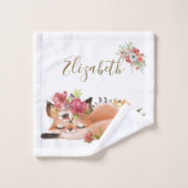 Bébé renard aquarelle mignon  (Gant de toilette)