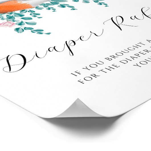 Bébé renard en fleur - affiche de tombola de couch (Coin)