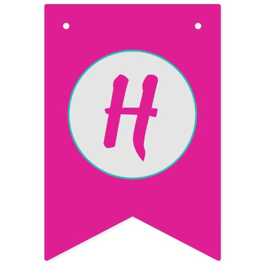 Bébé requin rose joyeux bannière d'anniversaire Or (Deuxième drapeau)