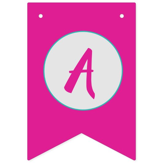 Bébé requin rose joyeux bannière d'anniversaire Or (Troisième drapeau)