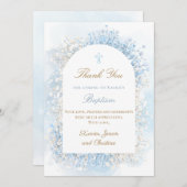 Bébé Respiration bébé garçon Baptême carte de reme (Devant / Derrière)