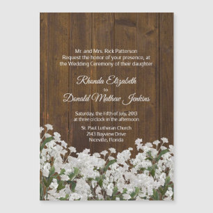 Bébé Respire Magnet Faire-part de mariage rustique