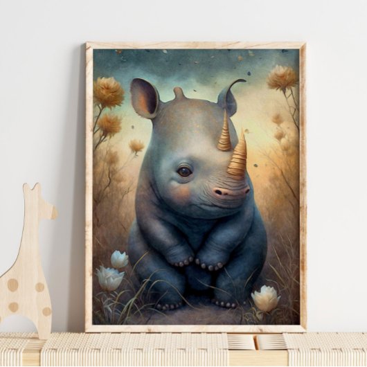 Bébé Rhinocéros Africain | Impression sur toile de