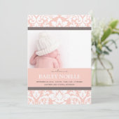 BÉBÉ ROSE DAMASK | FAIRE-PART DE NAISSANCE (Debout devant)