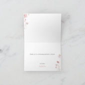 Bébé rose en fleurs Baby shower Carte de remerciem (Intérieur)