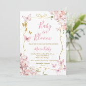 Bébé rose en fleurs Invitation florale (Debout devant)