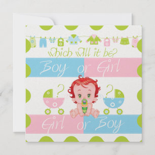 Bébé rose et bleu Genre Reveal Party Invitation