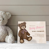 Bébé rose fille mignonne douche Invitations