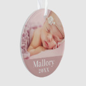 Bébé rose Fille Nom personnalisé Photo (devant)