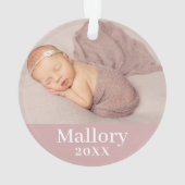Bébé rose Fille Nom personnalisé Photo (dos)