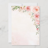 Bébé rose Fleur Invitation Baby shower (Dos)