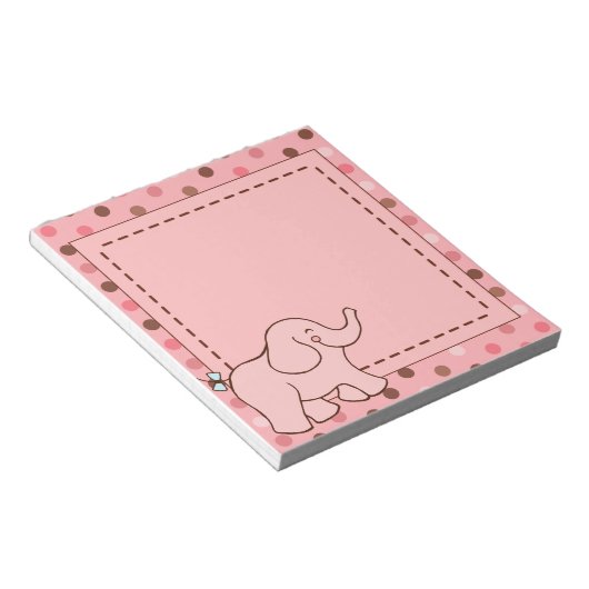 Bébé rose mignon Elephant Bloc-notes Cadeau (Incliné)