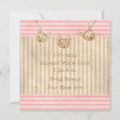 Bébé rose mignon fille Faire-part de naissance (Dos)