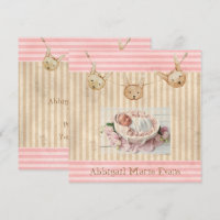 Bébé rose mignon fille Faire-part de naissance