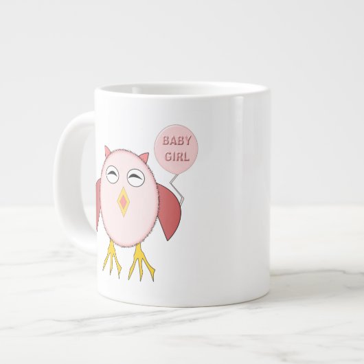 Bébé rose mignonne Chouette Mug (Devant gauche)