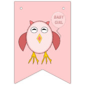 Bébé rose mignonne Fille Chouette Drapeaux (Deuxième drapeau)