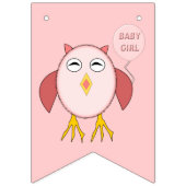 Bébé rose mignonne Fille Chouette Drapeaux (Premier drapeau)