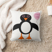 Bébé rose mignonne fille Coussin de pingouin (Couverture)