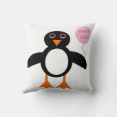 Bébé rose mignonne fille Coussin de pingouin (Verso)