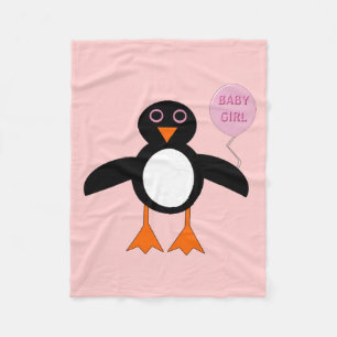 Bébé rose mignonne Pingouin Couverture en polaire