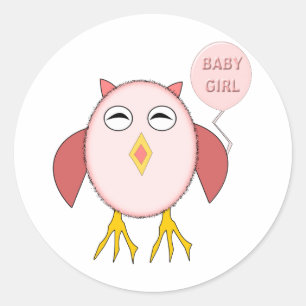 Bébé rose mignonne Stickers Chouette