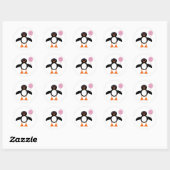 Bébé rose mignonne Stickers Penguin fille (Feuille)