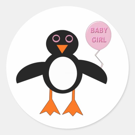 Bébé rose mignonne Stickers Penguin fille (Devant)