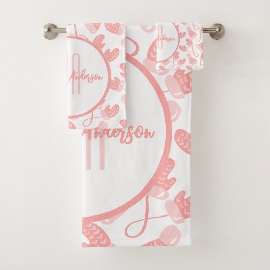 BÉBÉ ROSE NOËL MITTENS HIVER & MONOGRAMME CASQUETT (En situation)