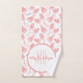 BÉBÉ ROSE NOËL MITTENS HIVER & MONOGRAMME CASQUETT (Serviette à main)