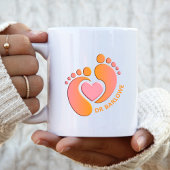 Bébé rose orange pieds coeur Mug