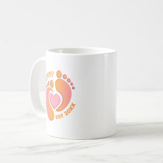 Bébé rose orange pieds Mug pour maman (Devant gauche)