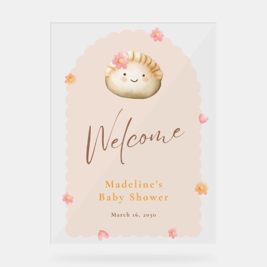 Bébé rose pâle Douche Bébé Fille Douche Accueil (Recto)