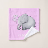 Bébé rose personnalisé superbe Nourriture des élép (Gant de toilette)