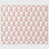 Bébé rose Teddy Bear Papier cadeau (Plat)