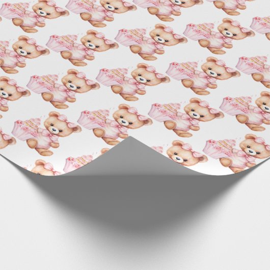 Bébé rose Teddy Bear Papier cadeau (Coin)