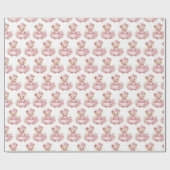 Bébé rose Teddy Bear Papier cadeau (Plat)