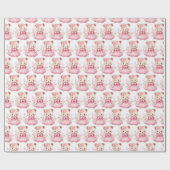 Bébé rose Teddy Bear Papier cadeau (Plat)