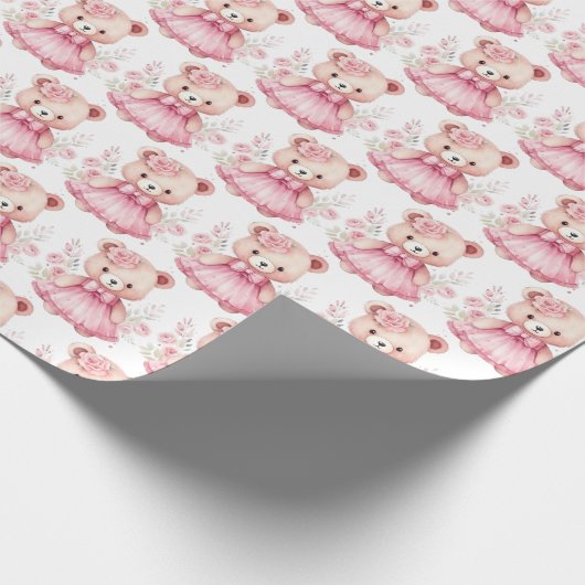 Bébé rose Teddy Bear Papier cadeau (Coin)
