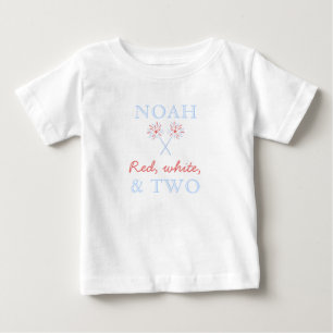 Bébé Rouge Blanc et Deux T-Shirt pour le 2ème Anniversa