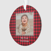 Bébé rouge en plaid photo Noël (devant)