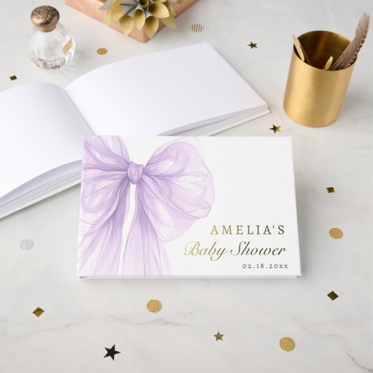Bébé Ruban de Lavande avec Feuille d'Or (Recto ouvert)