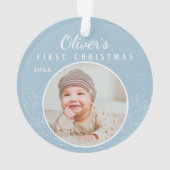Bébé`s First Christmas Blue Baby Boy Photo (dos)