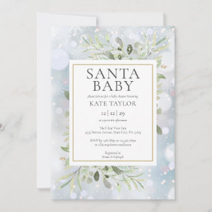 Bébé Santa Invitation Baby Shower Hiver Neige