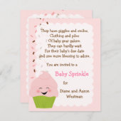 Bébé Saupoudré Dans Une Invitation À Pink (Devant / Derrière)