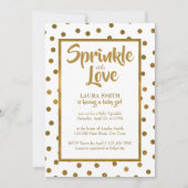 Bébé saupoudrer baby shower d'or invitation (Devant)