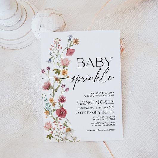 Bébé saupoudrer Invitation Floral